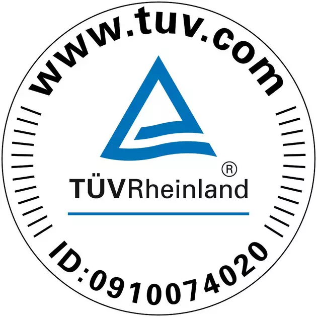 Zertifizierung TUEV Rheinland Plakette